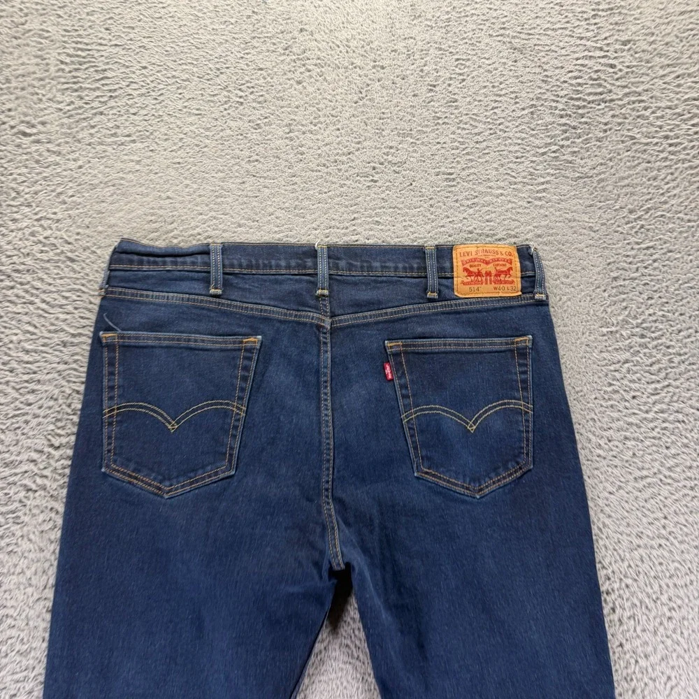 Levi's 514 Jeans Mens 40x32 Blue Cotton Denim Straight Streetwear Travel Stretch